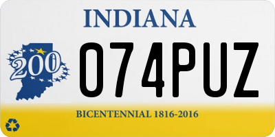 IN license plate 074PUZ