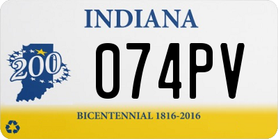 IN license plate 074PV