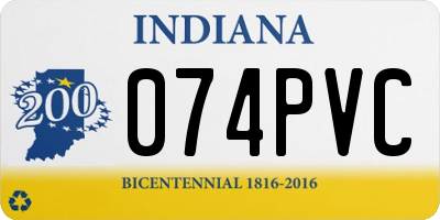 IN license plate 074PVC