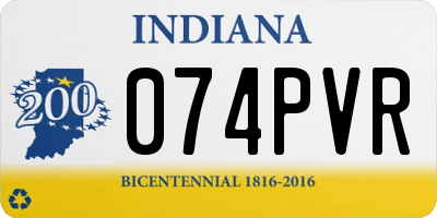 IN license plate 074PVR