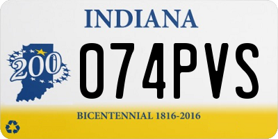 IN license plate 074PVS