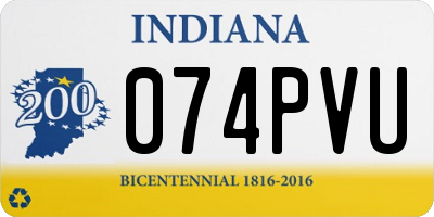 IN license plate 074PVU