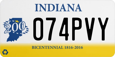 IN license plate 074PVY