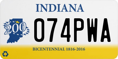 IN license plate 074PWA