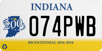 IN license plate 074PWB