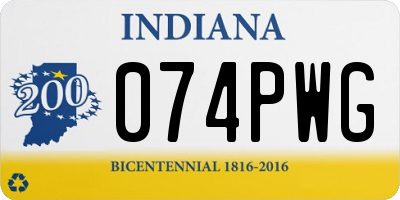 IN license plate 074PWG