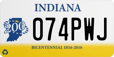 IN license plate 074PWJ
