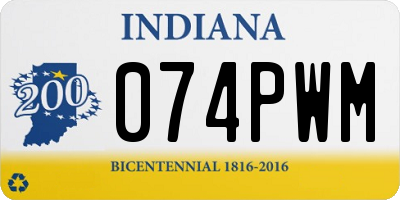 IN license plate 074PWM