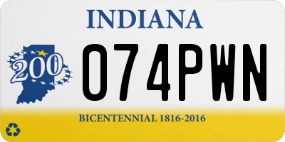 IN license plate 074PWN