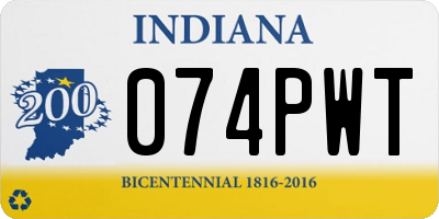 IN license plate 074PWT