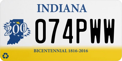IN license plate 074PWW