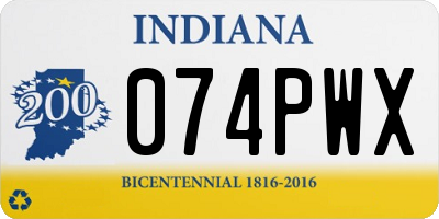 IN license plate 074PWX