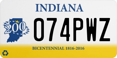 IN license plate 074PWZ