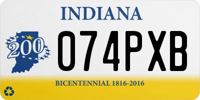 IN license plate 074PXB