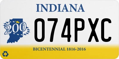 IN license plate 074PXC