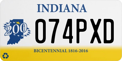IN license plate 074PXD