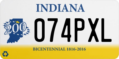 IN license plate 074PXL