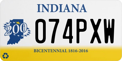 IN license plate 074PXW