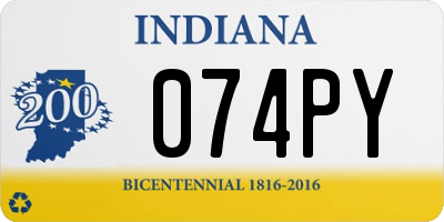 IN license plate 074PY