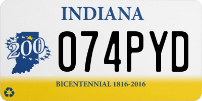 IN license plate 074PYD