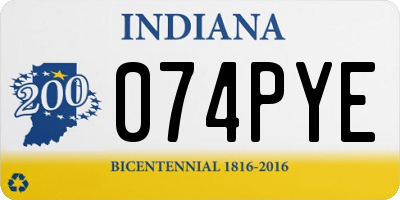 IN license plate 074PYE