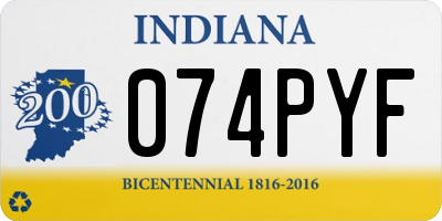 IN license plate 074PYF
