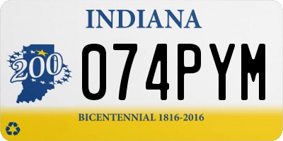 IN license plate 074PYM