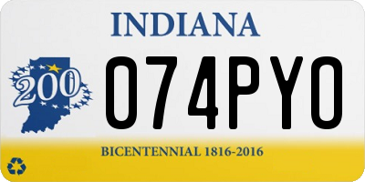 IN license plate 074PYO