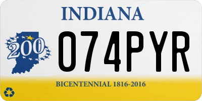 IN license plate 074PYR