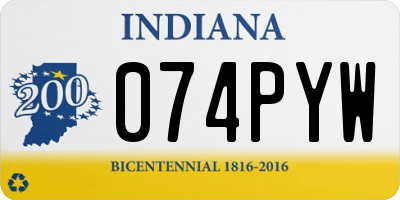 IN license plate 074PYW
