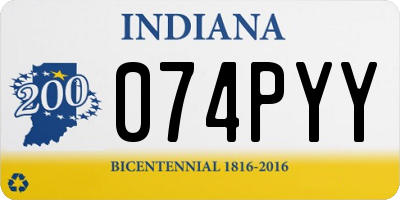 IN license plate 074PYY
