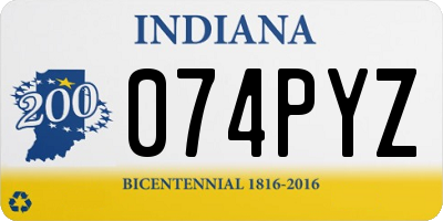 IN license plate 074PYZ