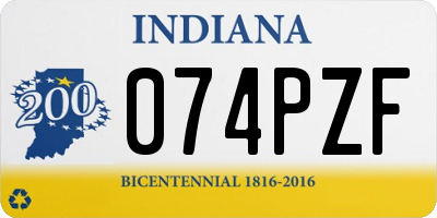 IN license plate 074PZF