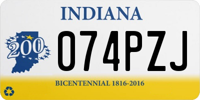 IN license plate 074PZJ