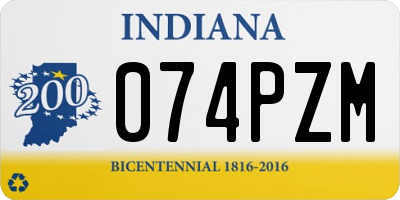 IN license plate 074PZM