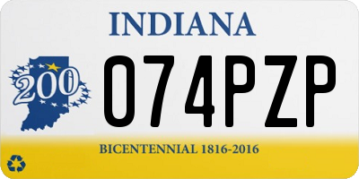 IN license plate 074PZP