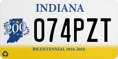IN license plate 074PZT