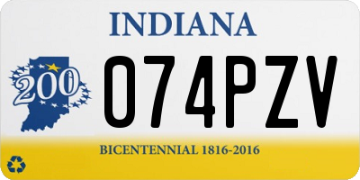 IN license plate 074PZV