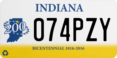 IN license plate 074PZY