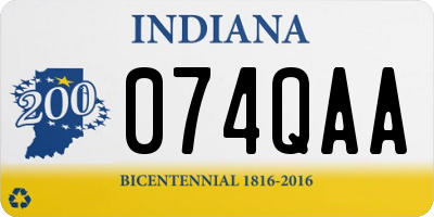 IN license plate 074QAA