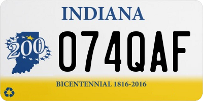 IN license plate 074QAF