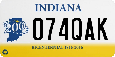 IN license plate 074QAK