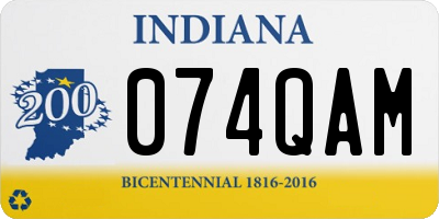 IN license plate 074QAM