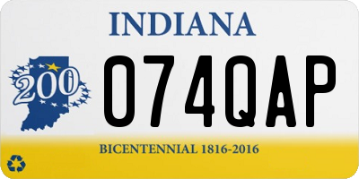 IN license plate 074QAP
