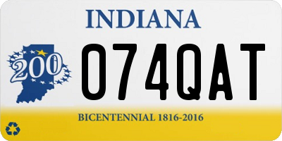 IN license plate 074QAT