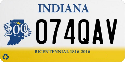 IN license plate 074QAV