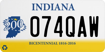 IN license plate 074QAW