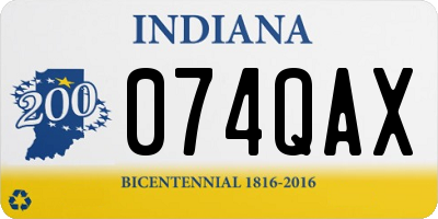 IN license plate 074QAX