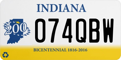 IN license plate 074QBW