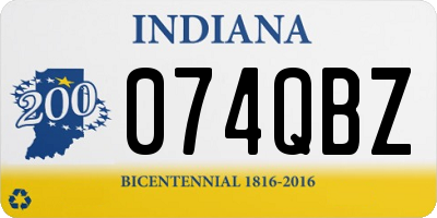 IN license plate 074QBZ